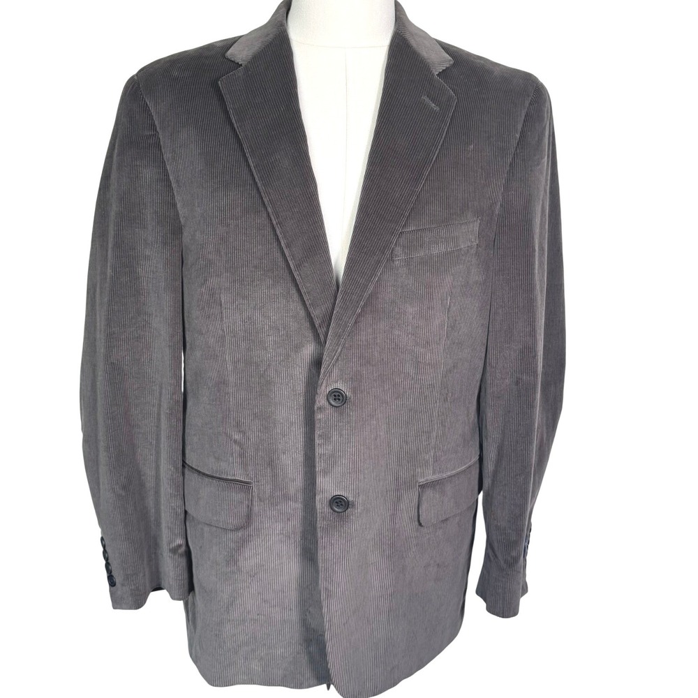 STAFFORD NEW Men's 42R Gray Corduroy Cotton Blazer Classic Fit Essentials Jacket